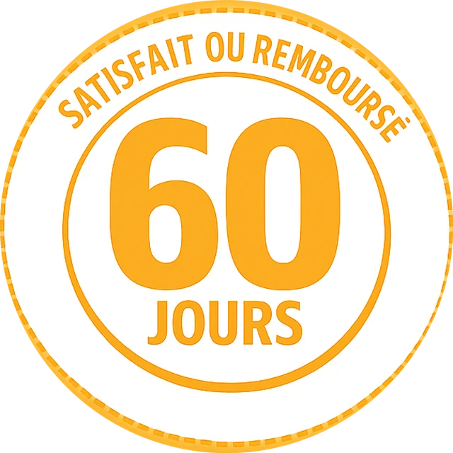 Sceau de garantie satisfait ou remboursé 60 jours